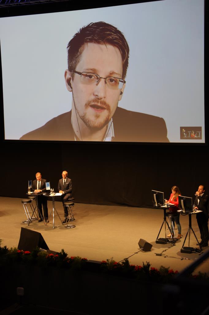 Snowden livestream at Dogana