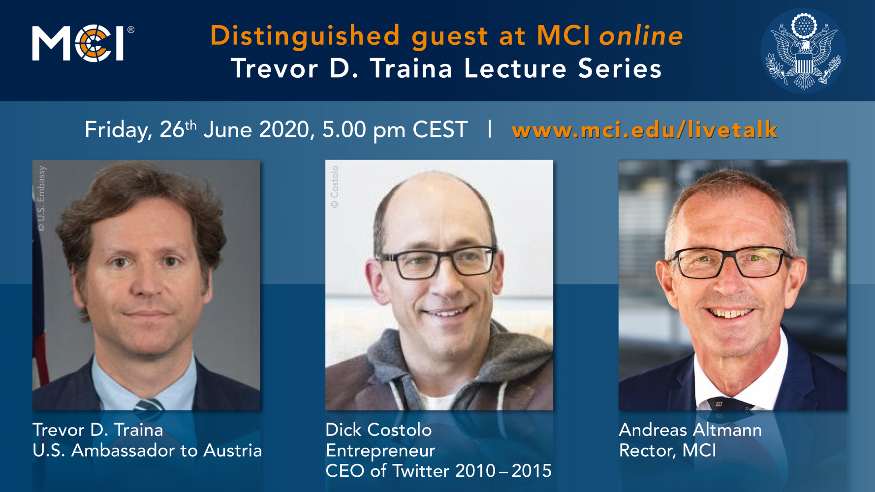 Trevor D. Traina Lecture Series am MCI mit Dick Costolo, Unternehmer, CEO von Twitter 2010-2015