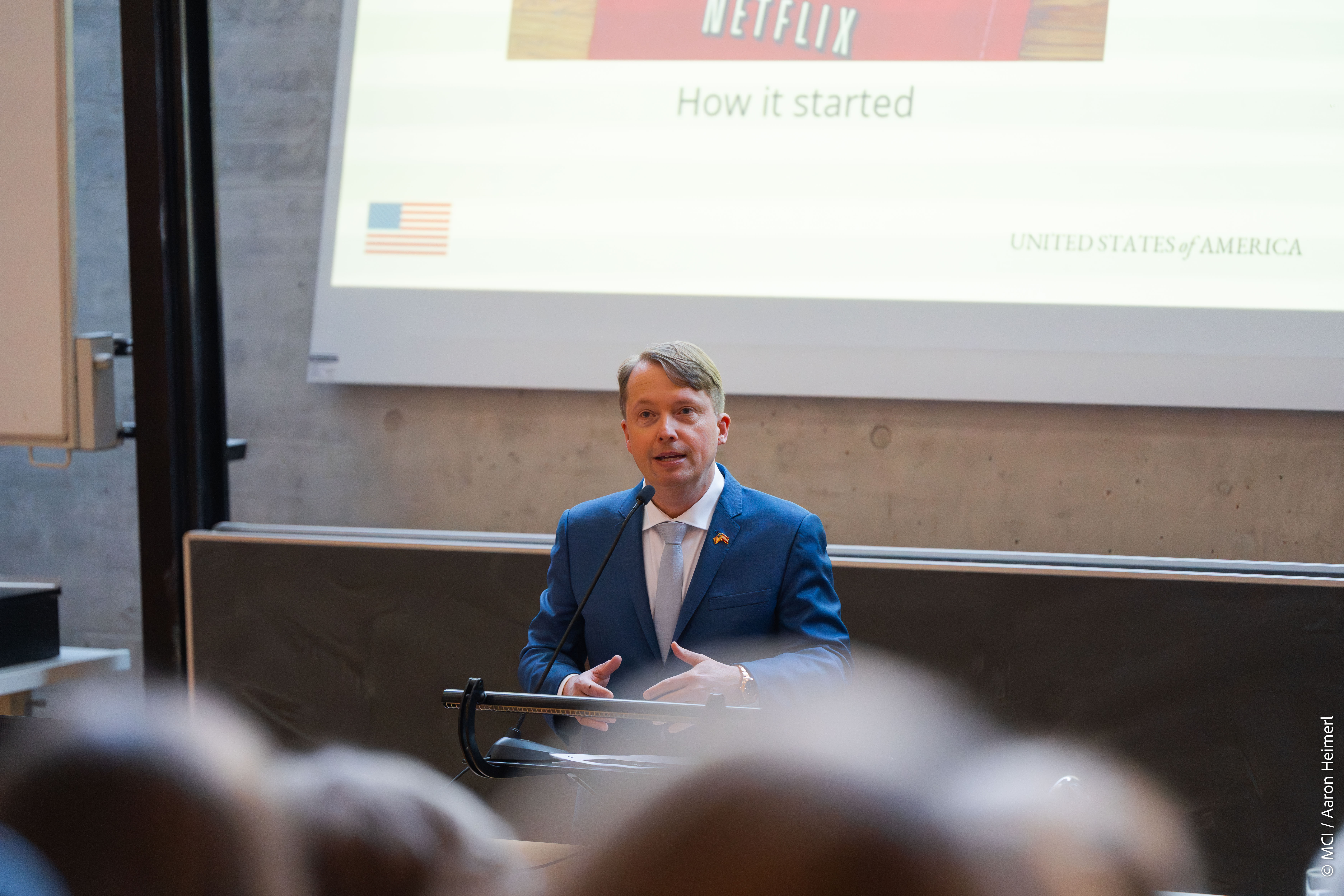 US Botschafter Arthur Fisher zu Gast am MCI. (c) MCI Heimerl