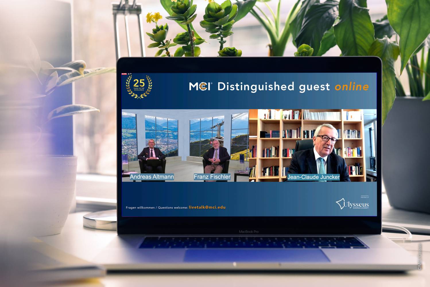 MCI-Livetalk with President (ret.) of the European Commission & Prime Minister (ret.) of Luxembourg, Jean Claude Juncker. Foto: MCI