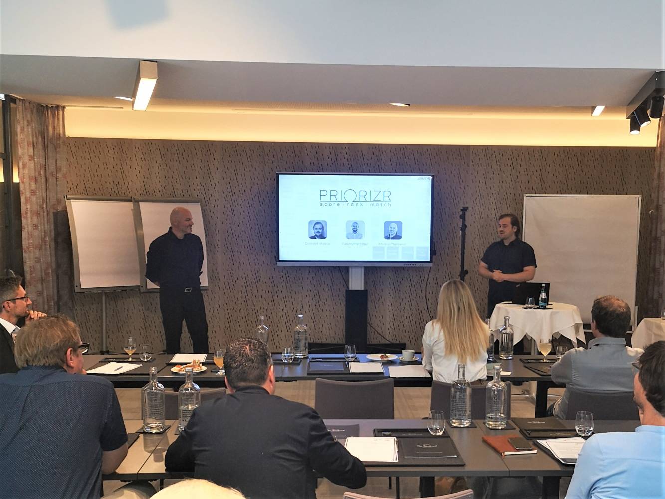 <p>Themeßl-Huber and Molnar pitching their idea, <span style=