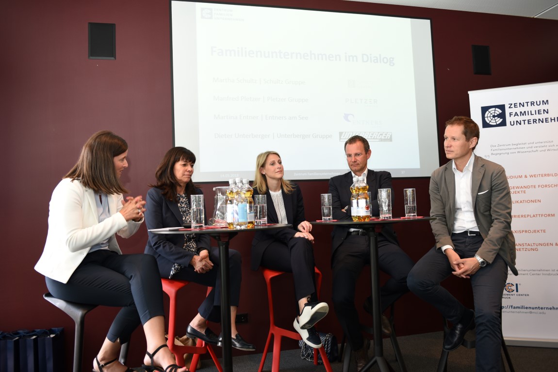 Podiumsrunde beim ersten Tag der Familienunternehmen am MCI. Foto: MCI