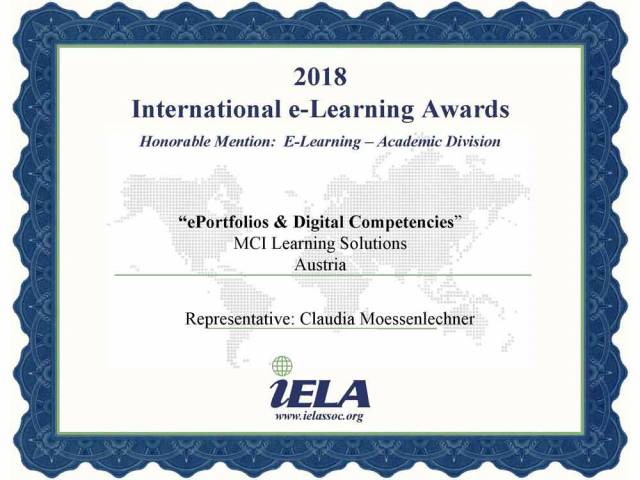 International Award for MCI E-Learning 