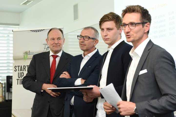 Creativity Award 2019, from left: Franz Pegger,  Andreas Altmann, winner Benedikt Weber, Michael Kraxner. Photo: MCI