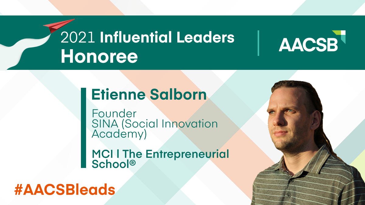 MCI graduate Etienne Salborn is honored as an AACSB Influential Leader 2021. ©AACSB/SINA