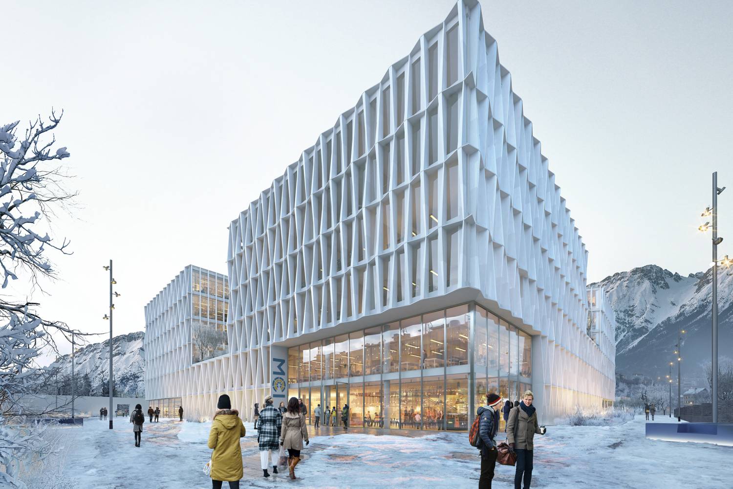 Der neue MCI Campus in unmittelbarer Nähe zur belebten Innsbrucker Altstadt und dem kaiserlichen Hofgarten © Henning Larsen