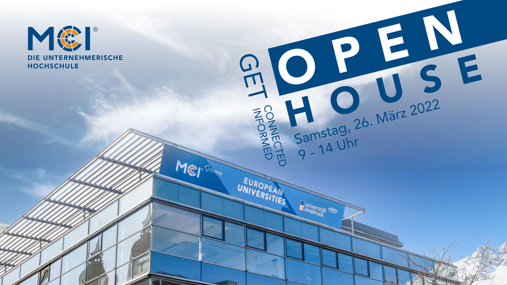The MCI Open House will take place face-to-face on March 26, 2022.