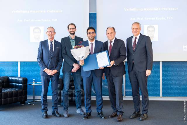 V.l.n.r.: Andreas Altmann, Lukas Kerschbaumer, Ayman Fouda, Franz Pegger, Siegfried Walch ©MCI / Aaron Heimerl