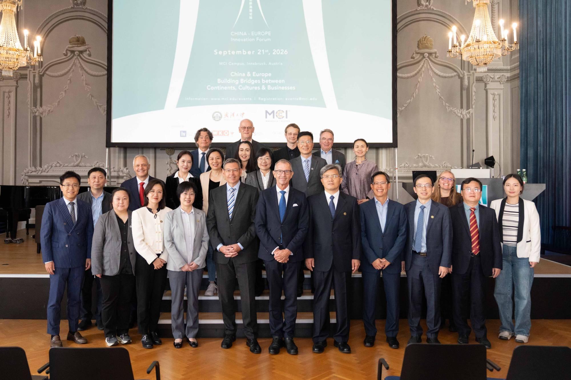 Speakers, partners, and guests from around the world gathered at the China–Europe Innovation Forum at MCI in Innsbruck ©MCI<br />