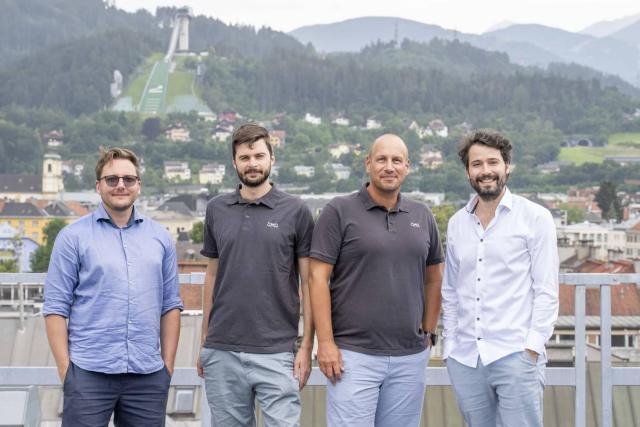 <p>Project partners: Dominik Mair (University of Innsbruck), Max Mayr (GMD), Steve Weingarth (GMD), Manuel Ferdik (MCI) © MCI</p>