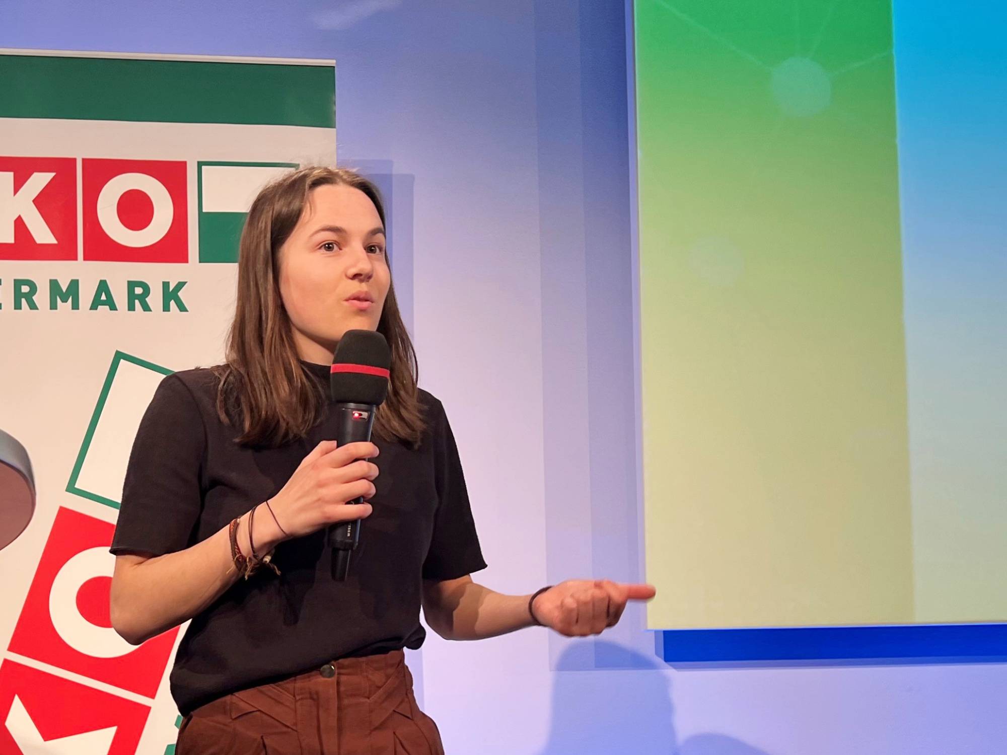 <p>Luise Ebert impresses the audience with her pitch ©MCI/Barbara Koller</p>