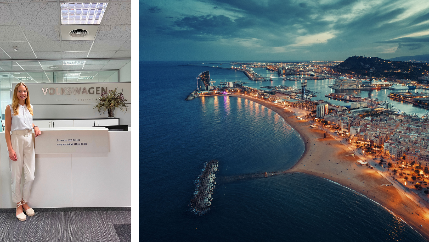 <p>Trainee Programm bei der Porsche Holding in Barcelona © Elena Preymann; Canva</p>
