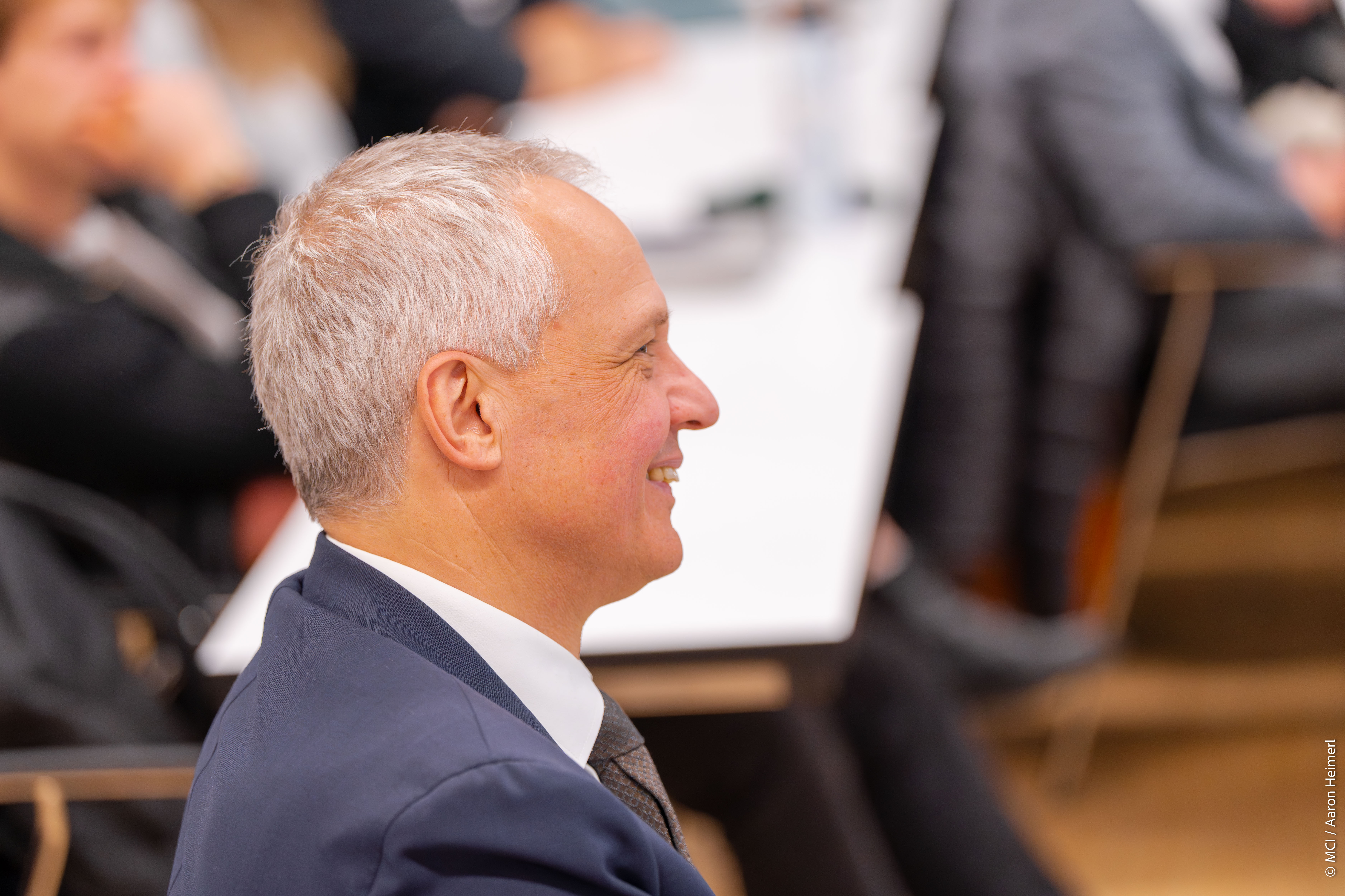 <p>Head of Department Siegfried Walch hat den Gastvortrag moderiert ©MCI/Aaron Heimerl</p>