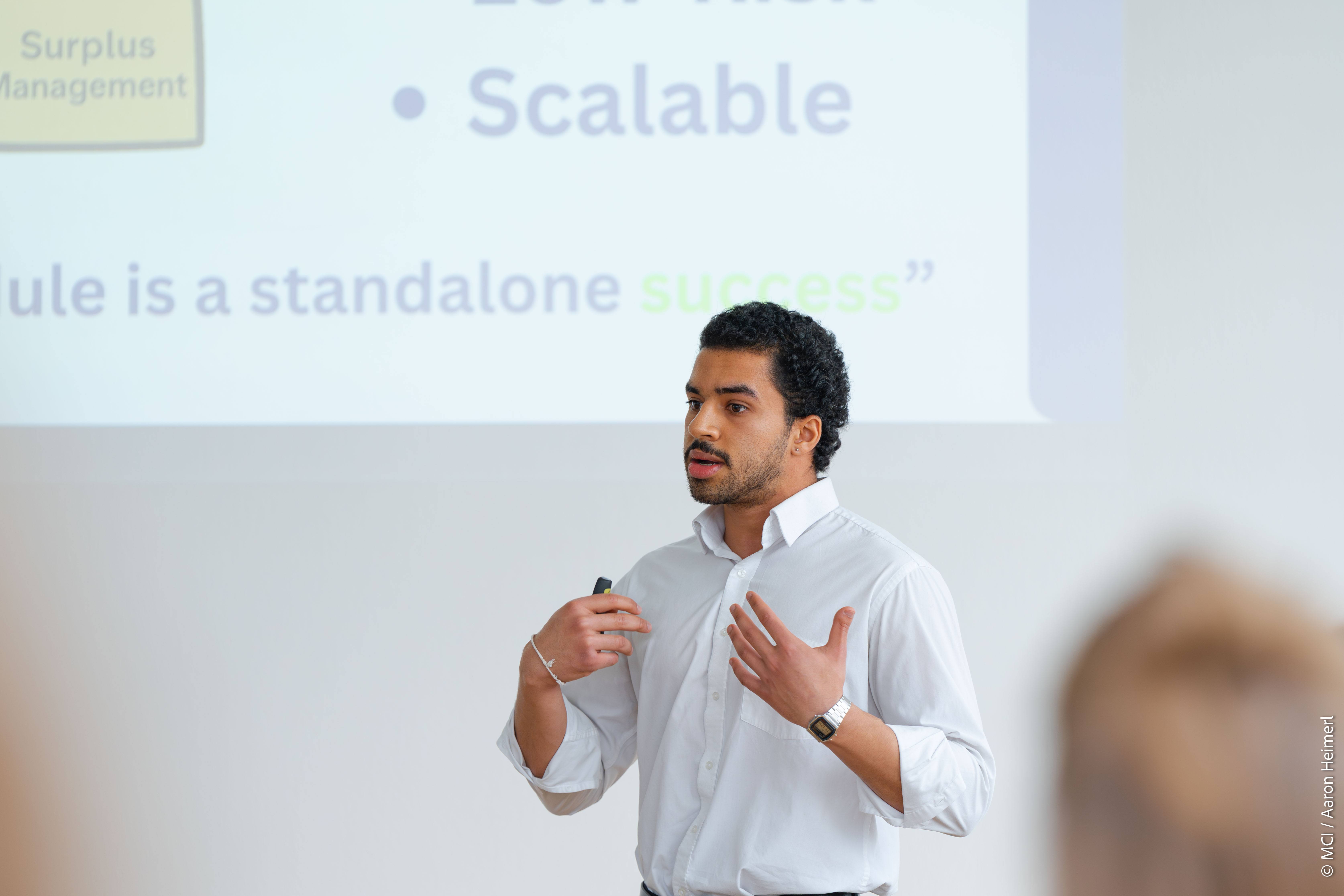 <p>Final presentation of the Real Life Simulation selective at MCI ©MCI/Aaron Heimerl</p>