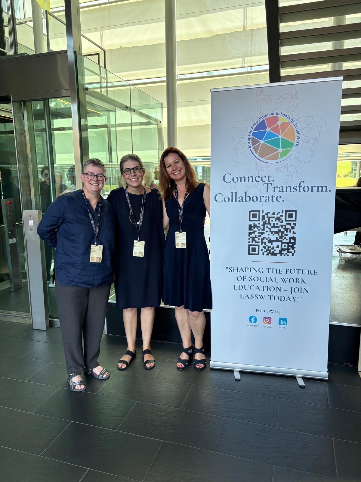 <p>V.ln.r.: Geraldine Graham (UWS Scotland) Iris Altenberger (MCI) und Karen Meixner (FH Joanneum) © MCI/Department Soziale Arbeit</p>