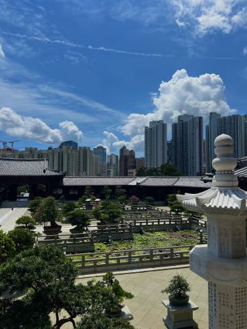 <p>Chi Lin Nunnery visit: the contrast between the temple and the city ©Rebecca</p>