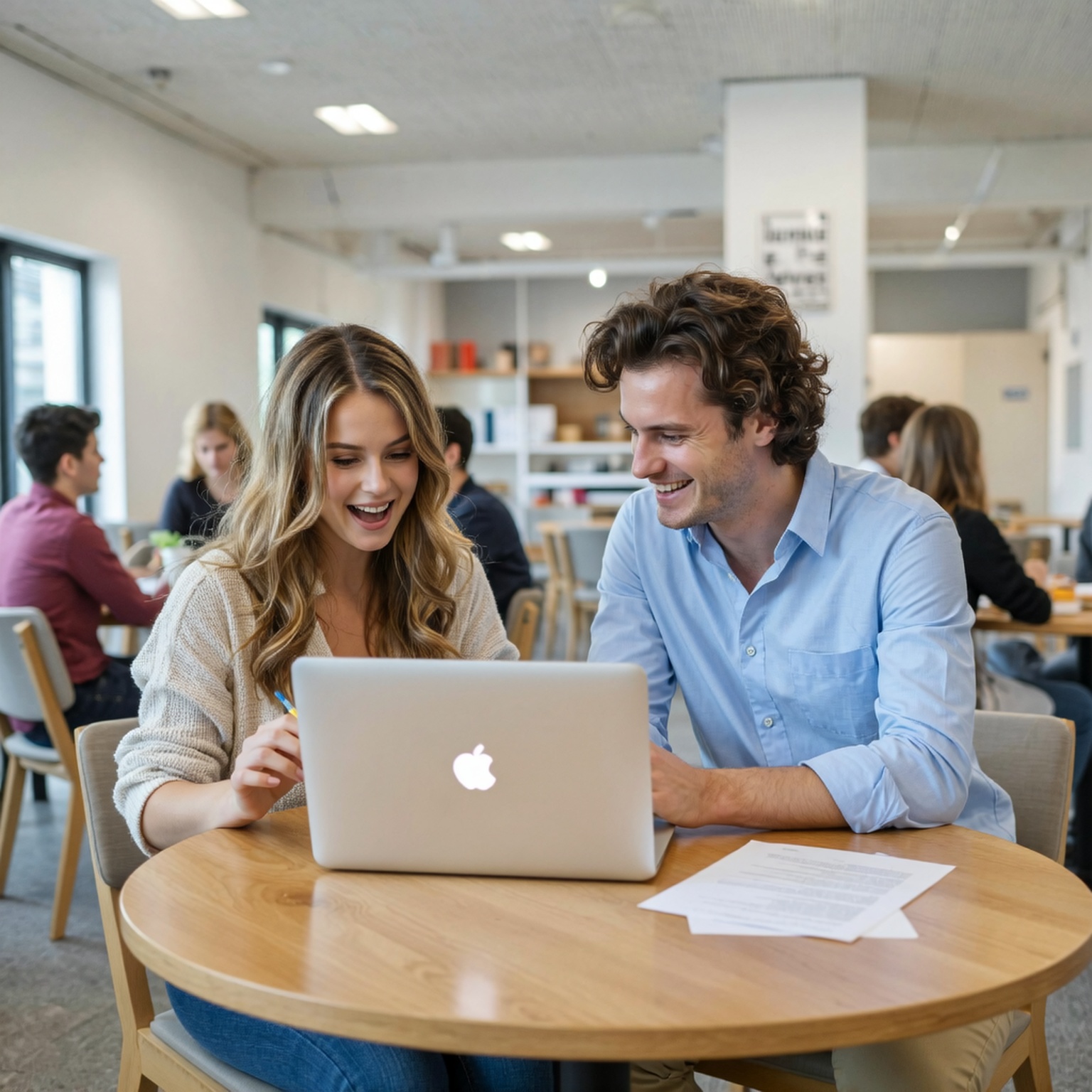<p>Young Professionals wie Laura und Elias gewinnen Managementkompetenzen und Orientierung für ihre berufliche Zukunft ©ImagineArt Image Studio</p>