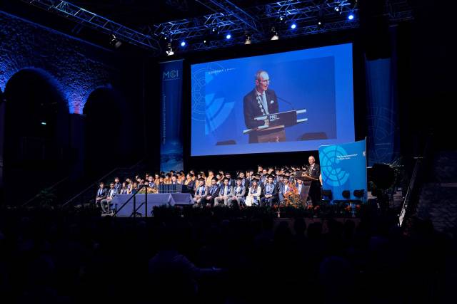 <p>Ceremonial opening of the graduation ceremony by Rector Andreas Altmann. ©Klaus Maislinger</p>