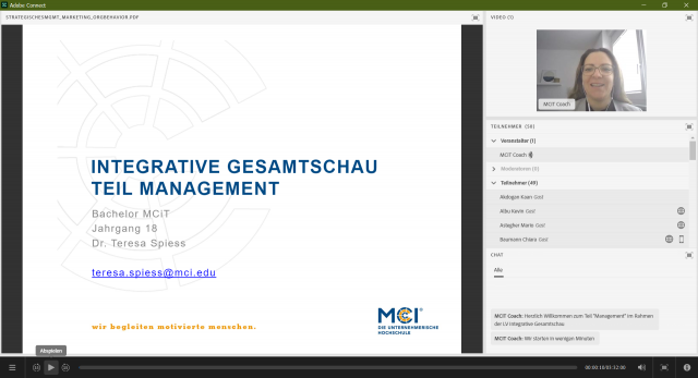 <p>Bei der ILV Integrative Gesamtschau unterrichtete unsere Dozentin Teresa Spieß den Management Teil <span style=