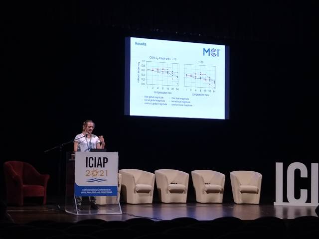 <p>Wiss. DiBSE Mitarbeiter Florian Merkle auf der ICIAP in Lecce, Italien. <span style=